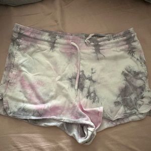 Tie dye pink pajama shorts